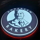 Logo Customization Advertising Light Box Sign Advertising Manufactured Outdoor Display Illuminated Round Light Box Sign