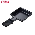 Barbecue machine accessories trapezoid Non-stick carbon steel egg roll frying pan with handle mini cheese pan