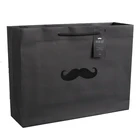 Black craft UV coating Customized Logo PP rope Handle Luxury Shopping Packaging Paper Bag for Clothes