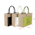 Factory supply high quality cheap promotion customized logo printed shopping tote jute bags