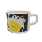 Biodegradable bamboo fiber cartoon design cow shape healthy kids bowl children dinner feeding set