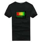 Fashion Christmas Designer Programmable Electroluminescent Neon Light Up Led El T Shirts For Men