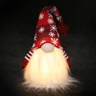 9 inch Lighting Santa Gnome No Face Plush Handmade Scandinavian Elf Dwarf for Holiday Table Desk Ornament Decor
