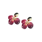 Fashion Bohemian Wholesale Fashion Bohemian Bridal Cute Real Press Resin Flower Petal Earring Jewelry Woman
