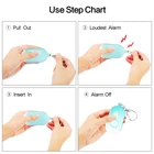 Rechargeable personal siren keychain safety alarm security self defense alarmas emergency personal panic alarm keychain