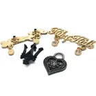 Handmade Stainless Steel Handbags Custom Hollow Name Labels Plates Black Metal Logo Brand For Bag