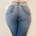 Hot style wholesale fashion slim fringe skinny jeans trousers for women