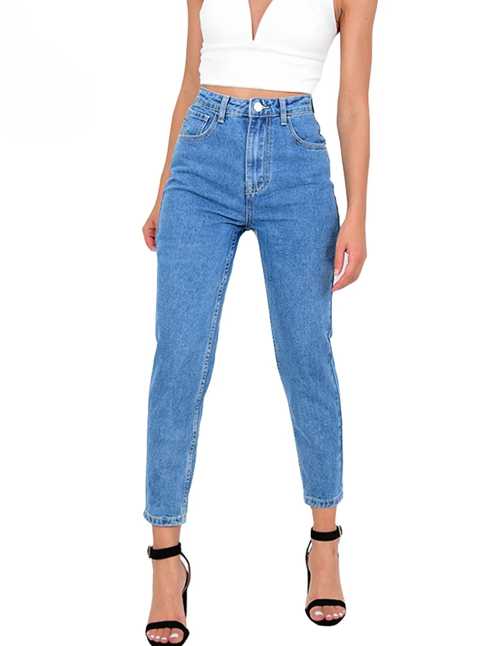 Custom Girl's Midi Denim Skirts High Waist Irregular Split Long Jeans Skirt for Women