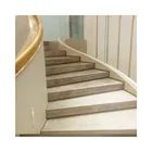 Marble Dlab Indoor Curved Marble Spiral Staircase With Marble Balustrade