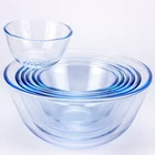 High quality Cost effective restaurant Transparent luxury large glass salad bowls 32 oz