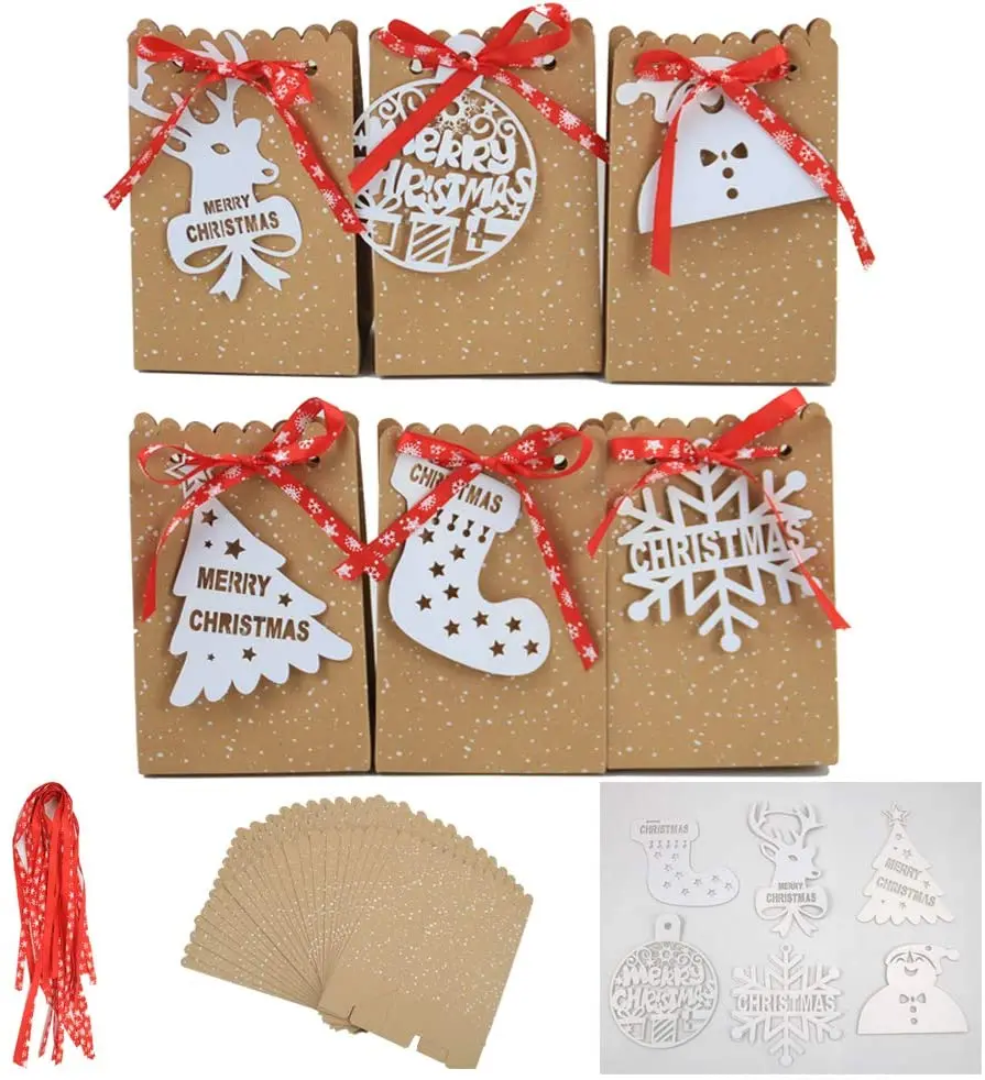 wholesale recycled printed christmas gift craft packaging kraft