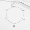 New Design 100% 925 Sterling Silver Anklet Cubic Zircon Sun Anklet For Women And Girl Silver Jewelry Gift