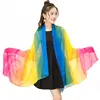 High-quality 2019 new design Extra-large size sunscreen Shawl With Rainbow Chiffon Scarf for ladies four seasons availa