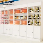 Wholesale metal wood cabinet wine rack display shelf wine shelves for shops