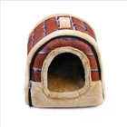 Fashion Print Self-warming 2 in 1 Foldable Comfortable Pet Cat Bed Tent House Pet Dog Bed