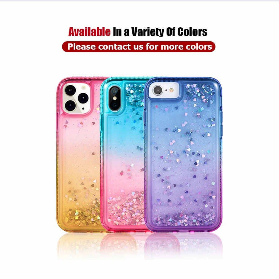 Custom Designer For Iphone 11 Case For Samsung Galaxy S10 Pink Shockproof Quicksand Liquid Diamond Bling Glitter I Phone Cases