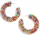 Customized Amazon pearl large hoop bead earings