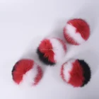 Dyed for Fur Ball 15cm High Quality Fox Fur Pompoms for Keychain and Bag Charm/bi Color Fur Balls