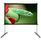 OEM ODM portable customized size fast folding projection screen with the rear view fabric 100inch 200inch 400inch
