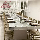 Glass Table Dining Dining Glass Table Foshan Sales Wedding Banquet Furniture Mirror Glass Table Used Luxury Dining