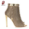 New arrival Stiletto High Heel special design hot sale open toe peep ankle boots women Autumn and summer
