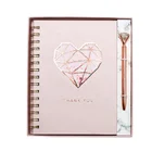 2020 New Design Rose Gold Foil Notebook and Pen Gift Set, Custom Luxury Office Stationery Set for Girl