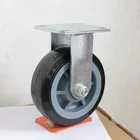 DLPO Galvanized heavy duty PU Rigid trolley castor/caster wheel with plastic center
