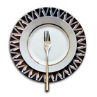 European luxury dinner household bowl porcelain creative dinnerflat plate gold dinnerware sets