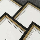 Water jet medallion copper mixed Thassos white marble mosaic tiles