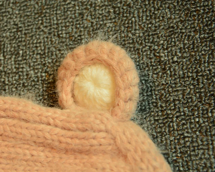 Wool Yarn Skullies Beanie Knitted Hat Cap Earmuffs Kids Winter Hat Lovely Cat Ears Baby Hat EA048
