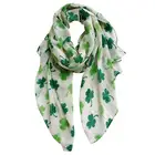 St Patrick's Day Green Leaf Scarf Fashion Spring Wrap Shawl for Travel Head Scarf Unique Hijab