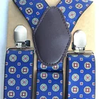 Suspenders Print Colour Men's Belt Bowtie Set Men Suspenders Polyester Y-back Braces Adjustable Elastic