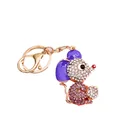 Promotion Animal Rhinestone Keychain Cute Mouse Shaped keychain for car key trinket accessories