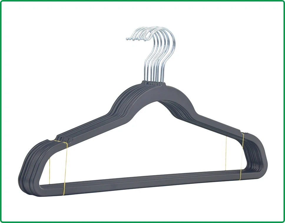 Cheap Black Plastic Hangers space saving thin clothing hanger plastic for wholesale