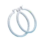 Gold Plated Zircon Earrings Sevena SAJME0052 Fashion 10k 14k 18k Big Round Hoop with Zirconia Diamond Pave Jewelry