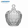 Manufacturer Big Glass Pot Fancy Candy Jar Flower Lid