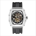 Sapphire crystal case automatic silicone strap tourbillon mechanical watch