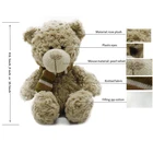 plush stuffed teddy bear toy with knitted scarf