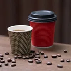 Paper Triple Paper Cups Triple Wall Hot Products Paper Ripple Kraft Triple Walled Disposable Ecofriendly Coffee Cups