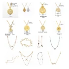 Hot Bijoux 925 Sterling Silver Minimalist Custom 9K 14K 18K 24K Gold Plated Choker Chains Zircon Beaded Necklace Set