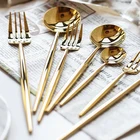 Set Cutlery Luxury Mirror Polish Flatware Set Stainless Steel Gold Shiny Cutlery Set For Wedding