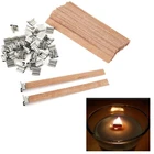 Floating wooden candle wick for soy wax candle making