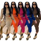 Plus Size Hoodies Plus Size 2 Piece Jogger Set Sweat Suit Women Solid Color Waist Drawstrings Women's Hoodies