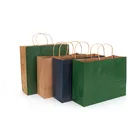 Recyclable Handle Brown Paper Bag Custom Recyclable Twist Handle Printed Shopping Brown Kraft Paper Bag