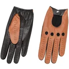 Custom Genuine Sheepskin Gloves Custom High Quality Outer Seam Genuine Sheepskin Driving Unlined Leather Gloves