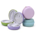 Round Shape Travel Jewelry Ring Necklace Earring Bracelet Zipper Bag Box