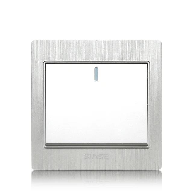 SIASE House 86 Series Model 220V Flush Mount Silver 10 amp Control LED Light Switch