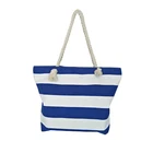 Nautical style custom cotton canvas shopping bag beach souvenir bag