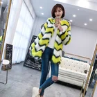 OEM ODM Girl faux rabbit fur hoodie jacket short coat