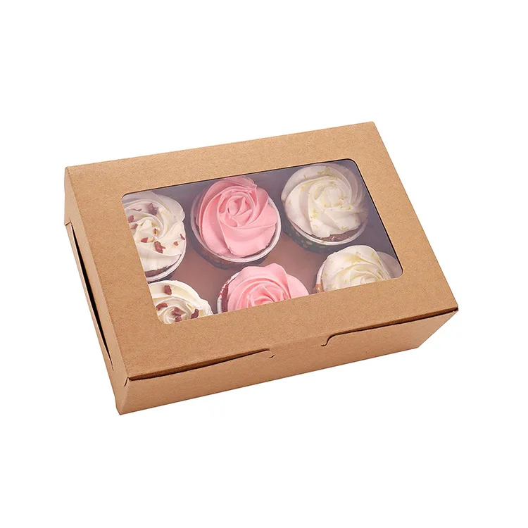 grade paper cup cake box clear window luxury cupcake boxes with